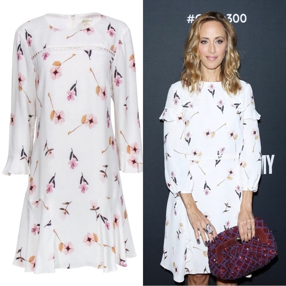 ANTHROPOLOGIE SHOSHANNA Floral Mini White Dress Sz 8